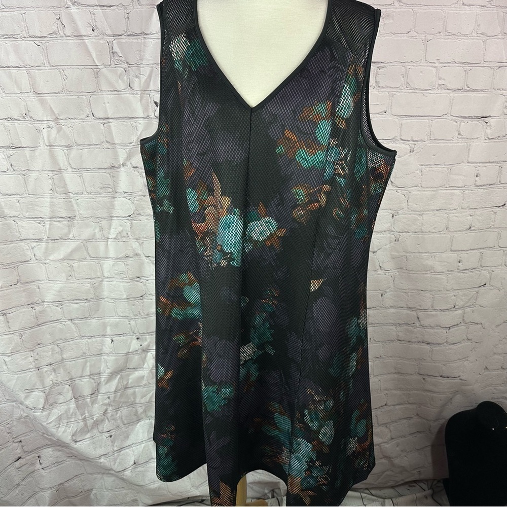 Spenser Jeremy mesh floral sleeveless textured Floral Dress sz 3X whimsygoth